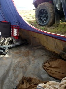 We did our best to keep the mud at bay, but it still found its way inside.